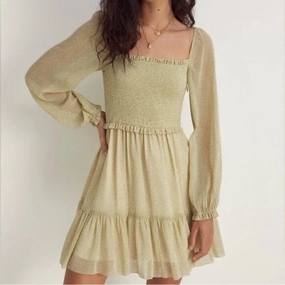 Aritzia Wilfred Tempest Dress in Birch/Marsh Green Floral Size Small - Picture 2 of 11